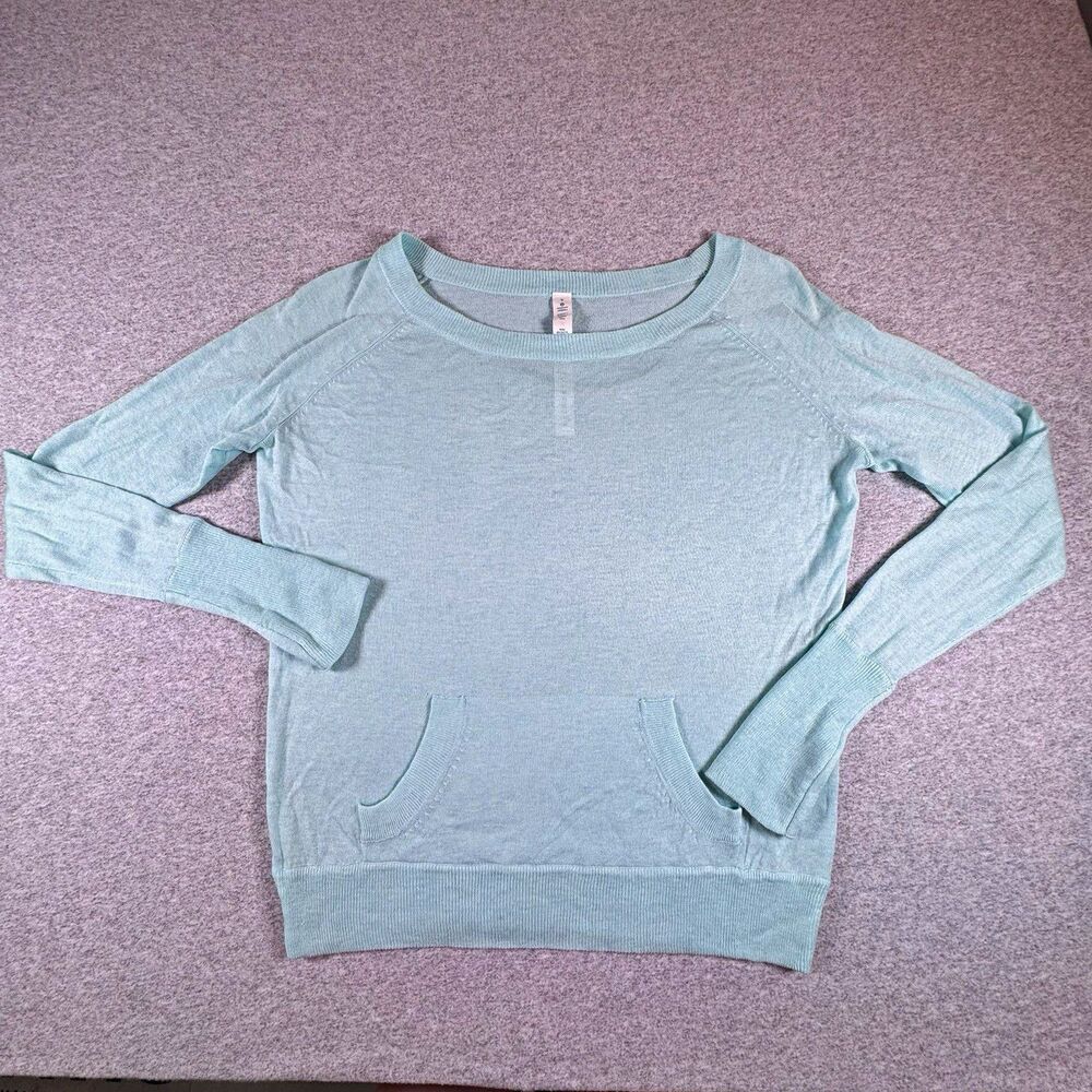 Lululemon Boolux Cashmere Blend Pullover Sweater Women’s 6 Aqua Blue Thumbholes